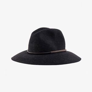 BRUNELLO CUCINELLI FELT MONILI and LEATHER TRIM HAT LUXURY Gray M